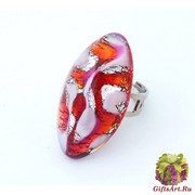 ZN11A Кольцо Джемма овал 4х2 см муранское стекло