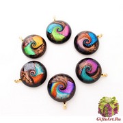 CV01 Подвеска круглая с узором декроико и муранское стекло