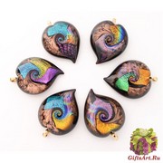 CV03 Подвеска сердце с узором дикроико и муранское стекло