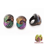 CV04 Кольцо с узором декроико и муранское стекло