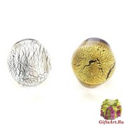 NV31a Кольцо круглое маленькое с золотом или серебром муранское стекло
