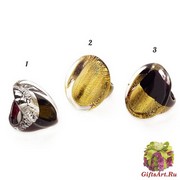 NV41 Кольцо Венеция 3 цвета муранское стекло