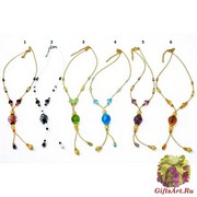 Vac/С8292 Колье 60см с бусиной Занфирико муранское стекло / 6 цветов