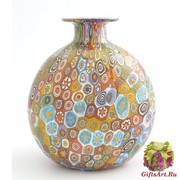 F20 Ваза-бутылка сплюснутая h14cm муранское стекло