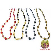 S375L/maz Колье 68 см муранское стекло 4 цвета