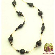 FS02 Колье 90 см с легкими дутыми бусинами муранское стекло