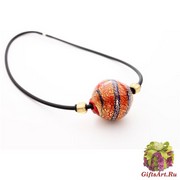 BL22 Колье крупная бусина на толстом каучуке различные формы и цвета муранское стекло