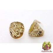 NV03 Кольцо Бонди' удлиненное Шамаре' 3,5см цвет золото-слоновая кость