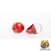 NV04 Кольцо Бонди' круглое диам.2,5см цвет красно-золотой