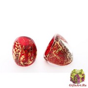 NV04 Кольцо Бонди' удлиненное Шамаре' 3,5см цвет красно-золотой