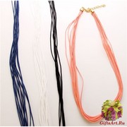 Ожерелье текстильное многорядное &quot;мультифило&quot; 4 цвета длина 45-50см