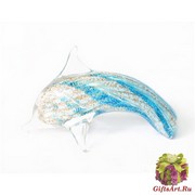 317/А Статуэтка Дельфин (дл. 14см) многоцветный муранское стекло