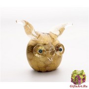445/С Статуэтка Филин с мурринами (выс. 9см) муранское стекло