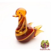 467/S Статуэтка Уточка в полоску (выс. 13см) муранское стекло