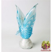 579/L Статуэтка Чайка на подставке с серебром (высота 22 см) муранское стекло