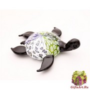 648/D Статуэтка Морская черепаха сине-зеленая (длина 15см) муранское стекло