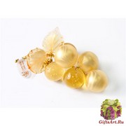 662/M Сувенир-комплимент Гроздь винограда с 6 ягодами (длина 10см) муранское стекло