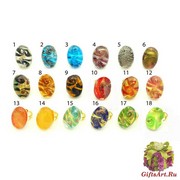 VC04-A Кольцо Энигма 3x2 см free-size 18 цветов муранское стекло