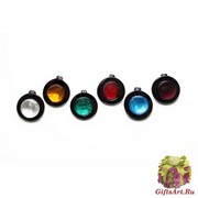 RS01-Pp Подвеска круглая 4см с серебром 6 цветов муранское стекло