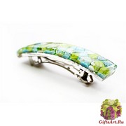 Заколка-автомат 8,5Х1,5см 8 цветов муранское стекло