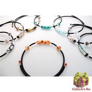 S601/maz Ожерелье на гибком каучуке 9 цветов муранское стекло