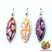 ZN11P Подвеска Джемма овал 6х2,5см 3 цвета муранское стекло