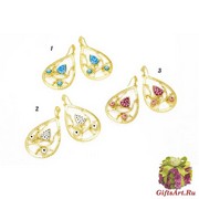 art.56 Серьги крупные Флореаль с мурринами