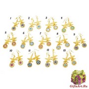 art.257 Серьги Морская звезда муранское стекло