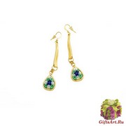 art.232 Серьги длинные с мурринами муранское стекло