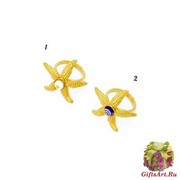 art.258 Кольцо Морская звезда с мурринами муранское стекло