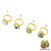 art.230 Кольцо free-size Сердце муранское стекло