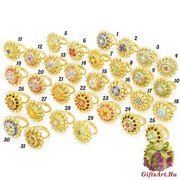 art.164 Кольцо среднее круглое муранское стекло и стразы