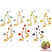 art.261 Серьги Garden with roses муранское стекло и стразы