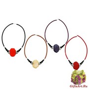 RS52-C Колье Матовая фантазия с одним центральным элементом, 4 цвета, муранское стекло