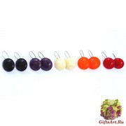 RS52-O Серьги Матовая фантазия 5 цветов, муранское стекло