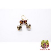 2012-19/maz Серьги золото vintage муранское стекло