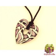 ZN02C Подвеска-сердце Леопард 7х7 см муранское стекло