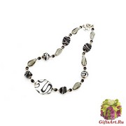 2012-69/maz Колье 45 см с центральной бусиной-ромбом муранское стекло