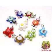 арт.TO-IV/2 Подвеска Черепашка из мурринок различные цвета