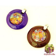 RS17-P Подвеска Ночной фейерверк с мурринами муранское стекло