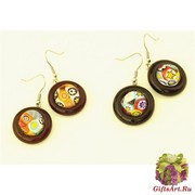 RS17-O Серьги Ночной фейерверк с мурринами муранское стекло