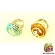 RS10-A Кольцо Раковина устрицы муранское стекло