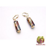 2012-67/maz Серьги с бусиной-цилиндром муранское стекло