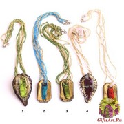 VY622-625 Подвеска двух форм на бисере цветное стекло