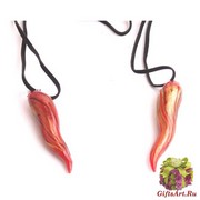 VY484 Подвеска-перчик 4см цветное стекло