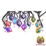 VY591 Подвеска-ромб 5см различные цвета цветное стекло