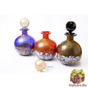 1606GP Ваза с мурринами в форме круглой бутылки с крышкой 20см