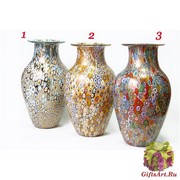 F36 Ваза большая классической формы с мурринами 28см муранское стекло