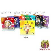 N6 Часы настольные &quot;Дерево&quot; 12х12см 8 цветов муранское стекло