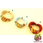 RS57-B Браслет Marocco с тремя дутыми бусинами муранское стекло